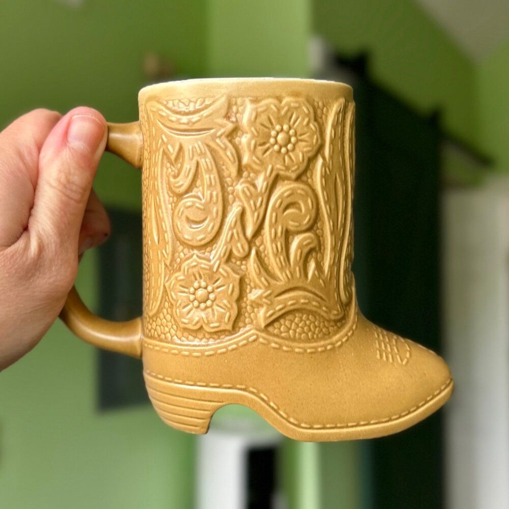 ❌SOLD  Unique Cowboy Boot Kitchen Coffee Tea Mug